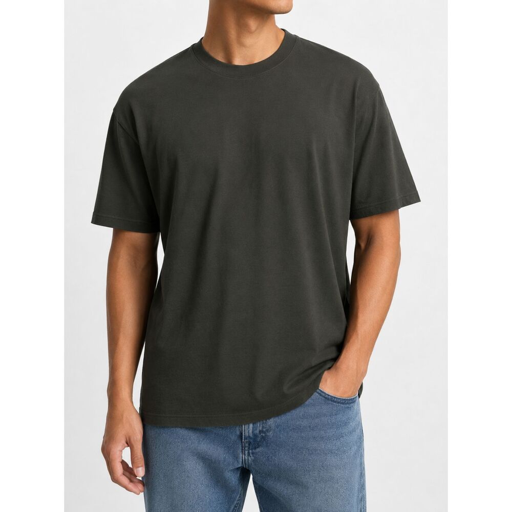 Zara Man Dark Olive Green Oversized Basic T-Shirt Men’s XL/46 Minimalist